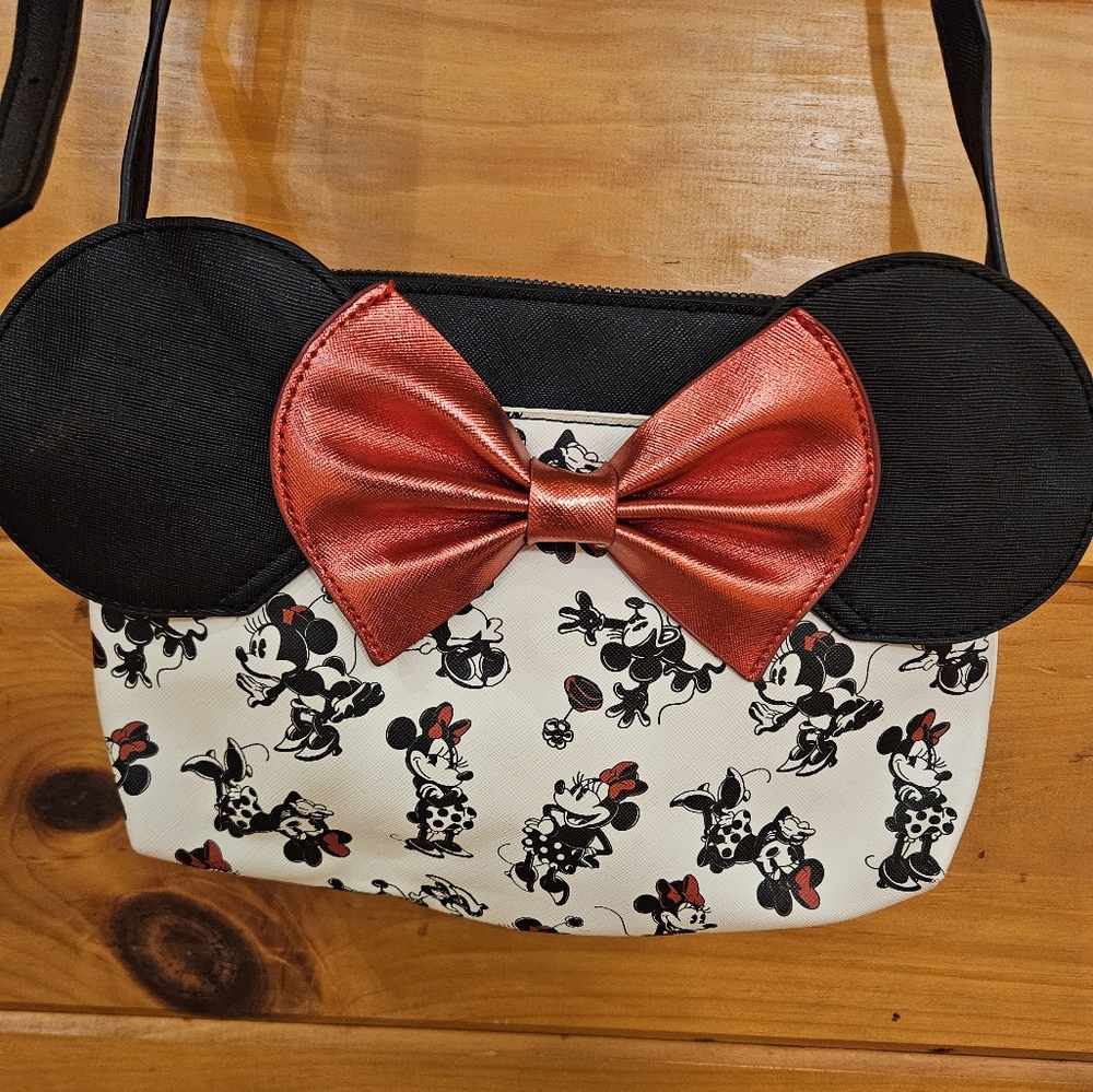 Disney Minnie Mouse Crossbody Bag - Black and Red Bow